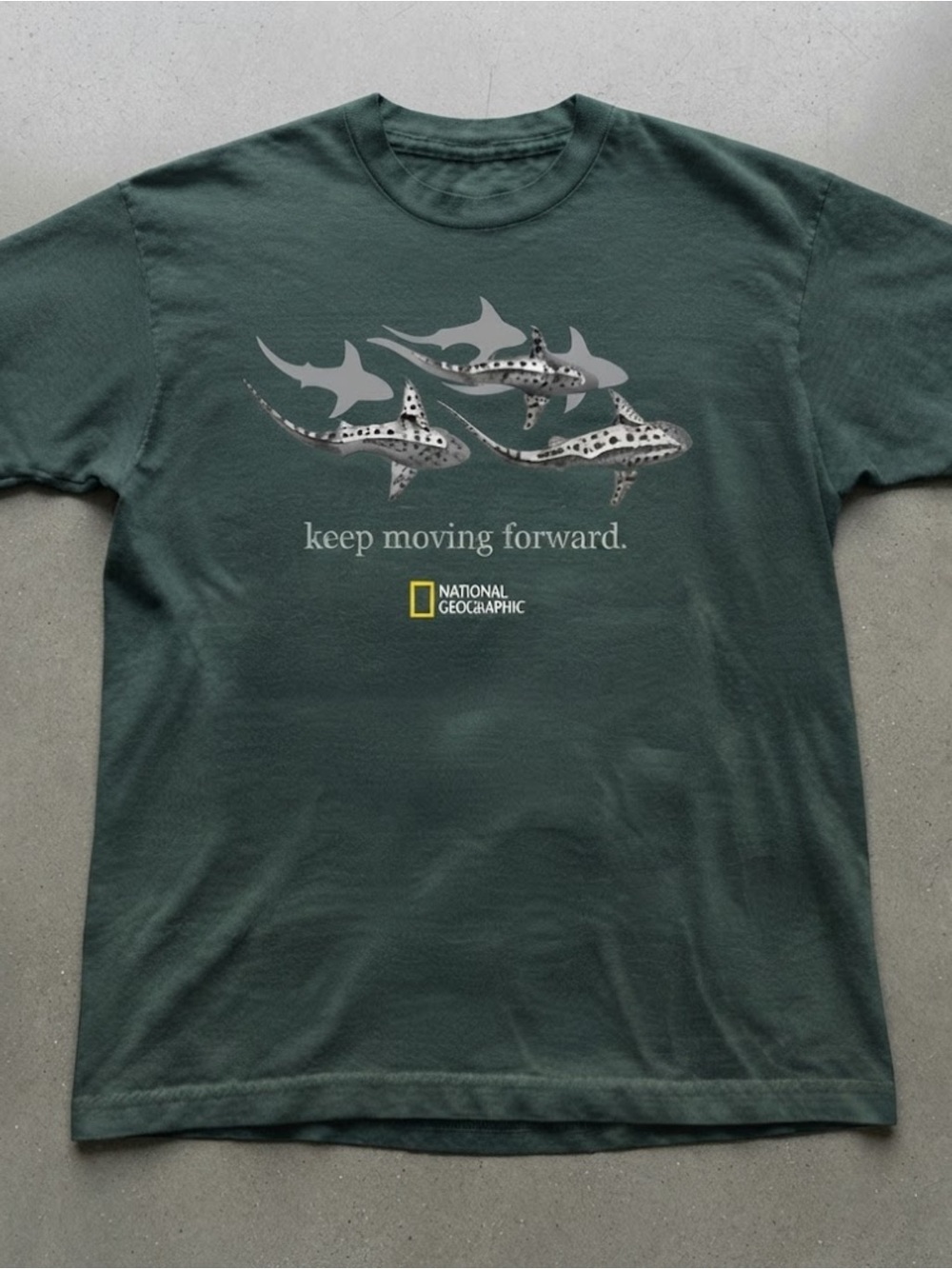 National Geographic Dark Green Shark Graphic Gildan Tee - Keep Moving Forward